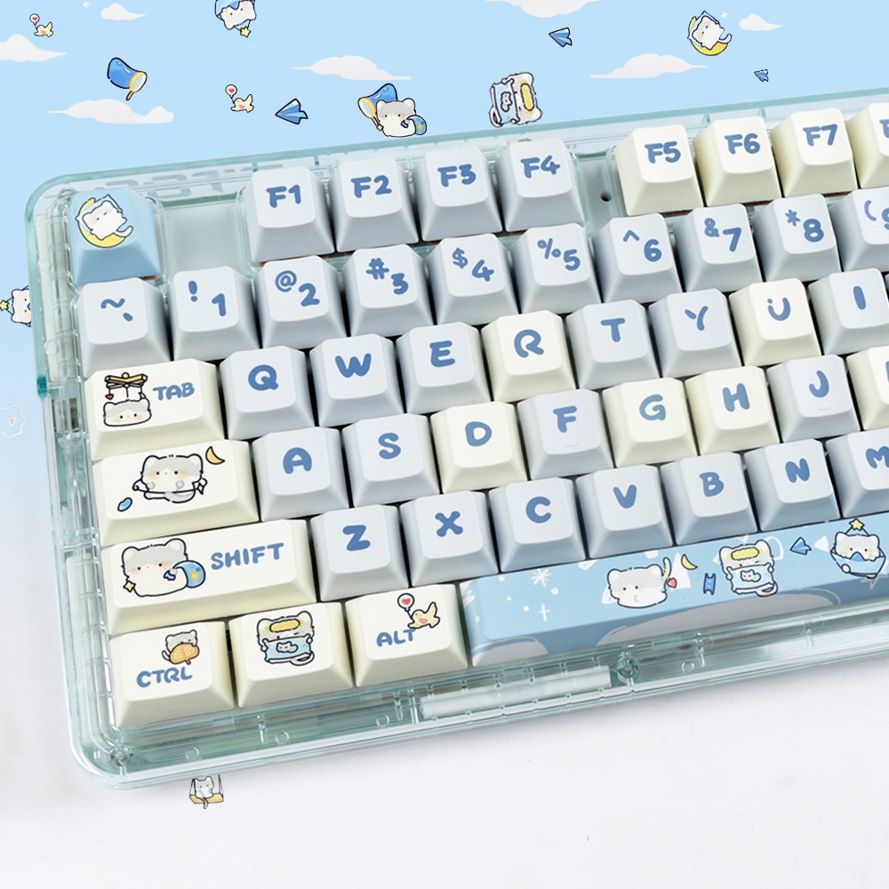 PBT Daydreaming Cat Keycaps 142Keys/Set Cherry Profile DYE-SUB DIY ...