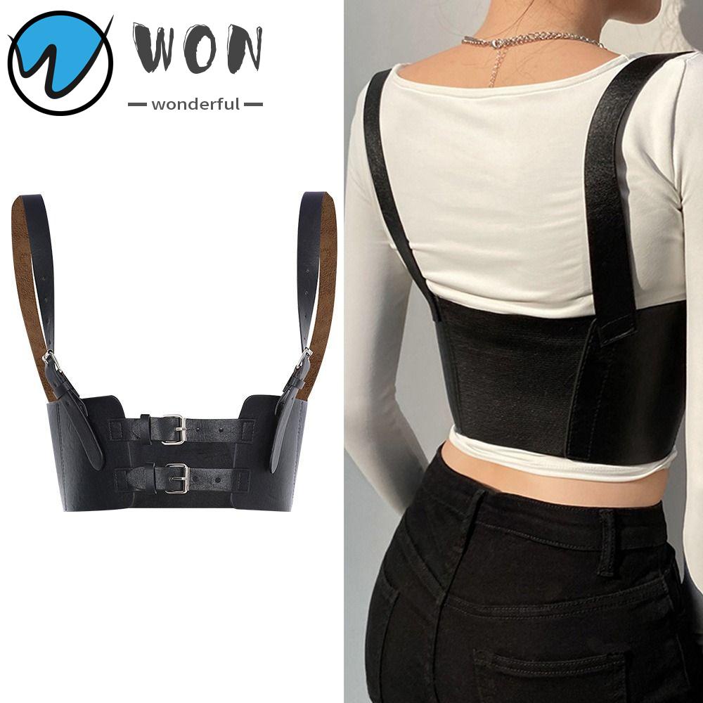 Shaper Bellyband Leather Punk Corset Cage Vest Body Strap Gothic Harness  Belt