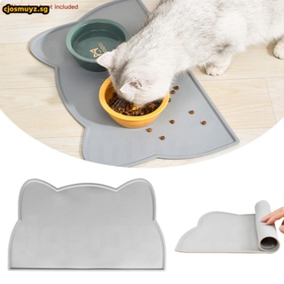 BIG Pet Feeding Pad, Silicone Non-Slip Spill Proof Cat Food Mat Slow Feeder  Bowl Cat Bowl Pad Raised Edge Dog Placemat for Water