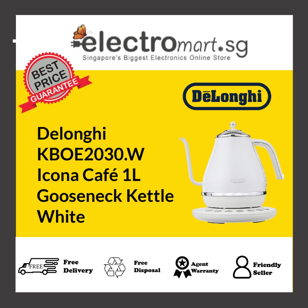 Delonghi KBOE2030.W Icona Caf 1L Gooseneck Kettle White Shopee