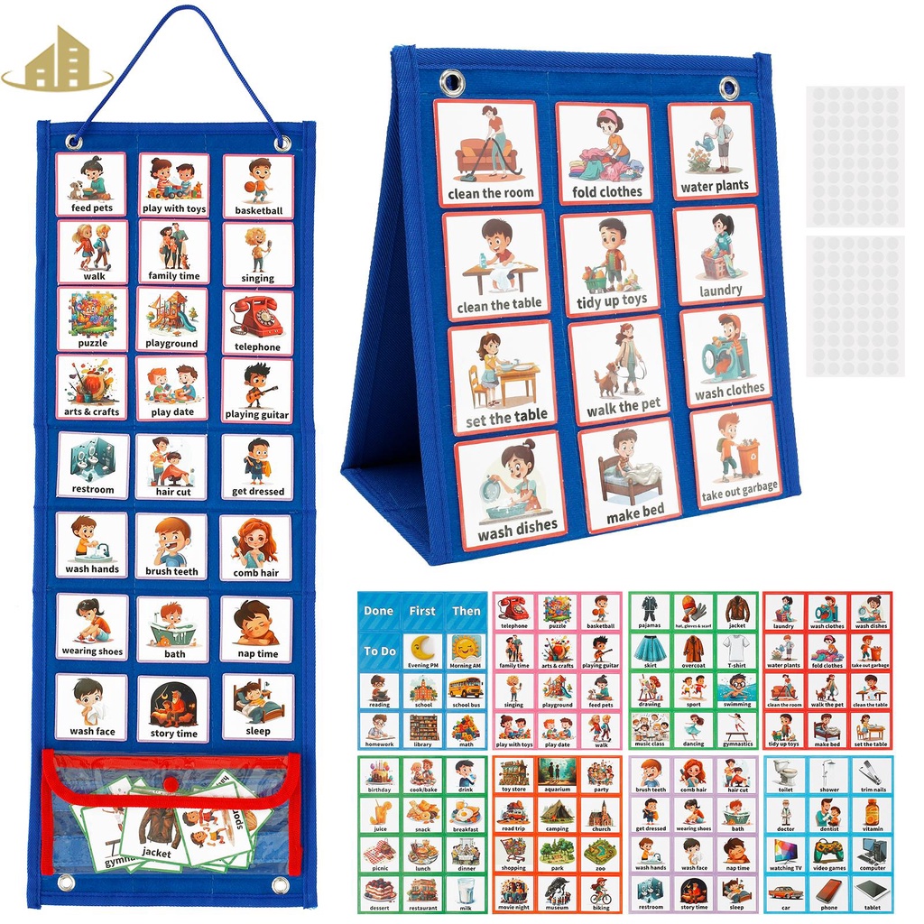 Kids Visual Schedule Calendar Chart Hanging Daily Chore Routine Chart ...