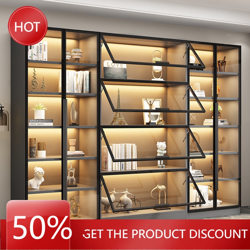 Combined Bookcase Entire Wall Light Luxury Modern Minimalist Living
