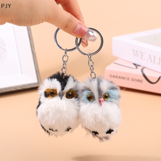Pom Pom Plush Big Eye Owl Keychain Cute Cartoon Animal Bag Key