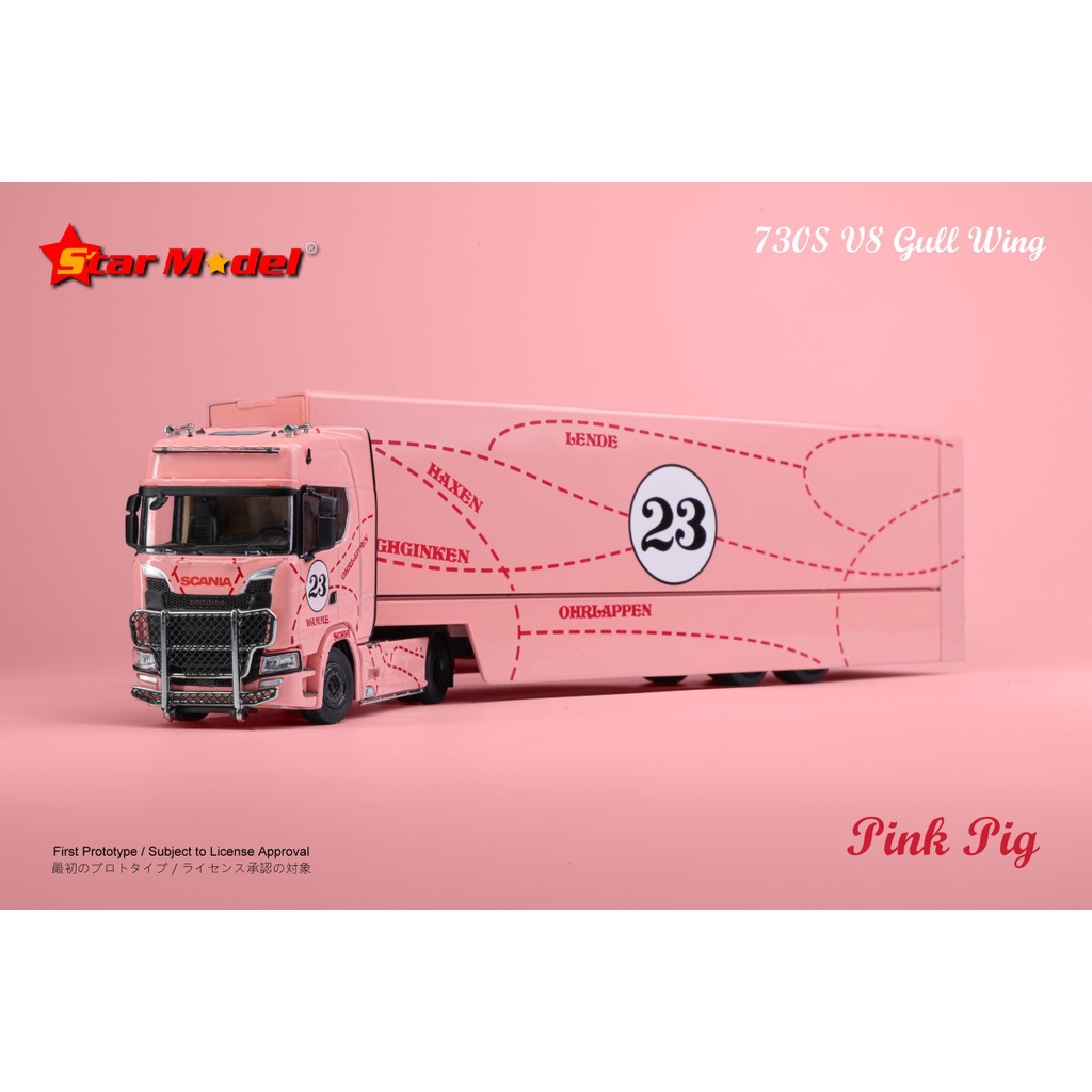 Star Model SCANIA S730 V8 Enclosed Double Deck Gull Wing Car Transpoter ...