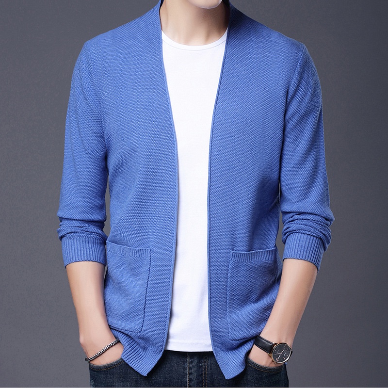 Mens knitted cardigan on sale jacket