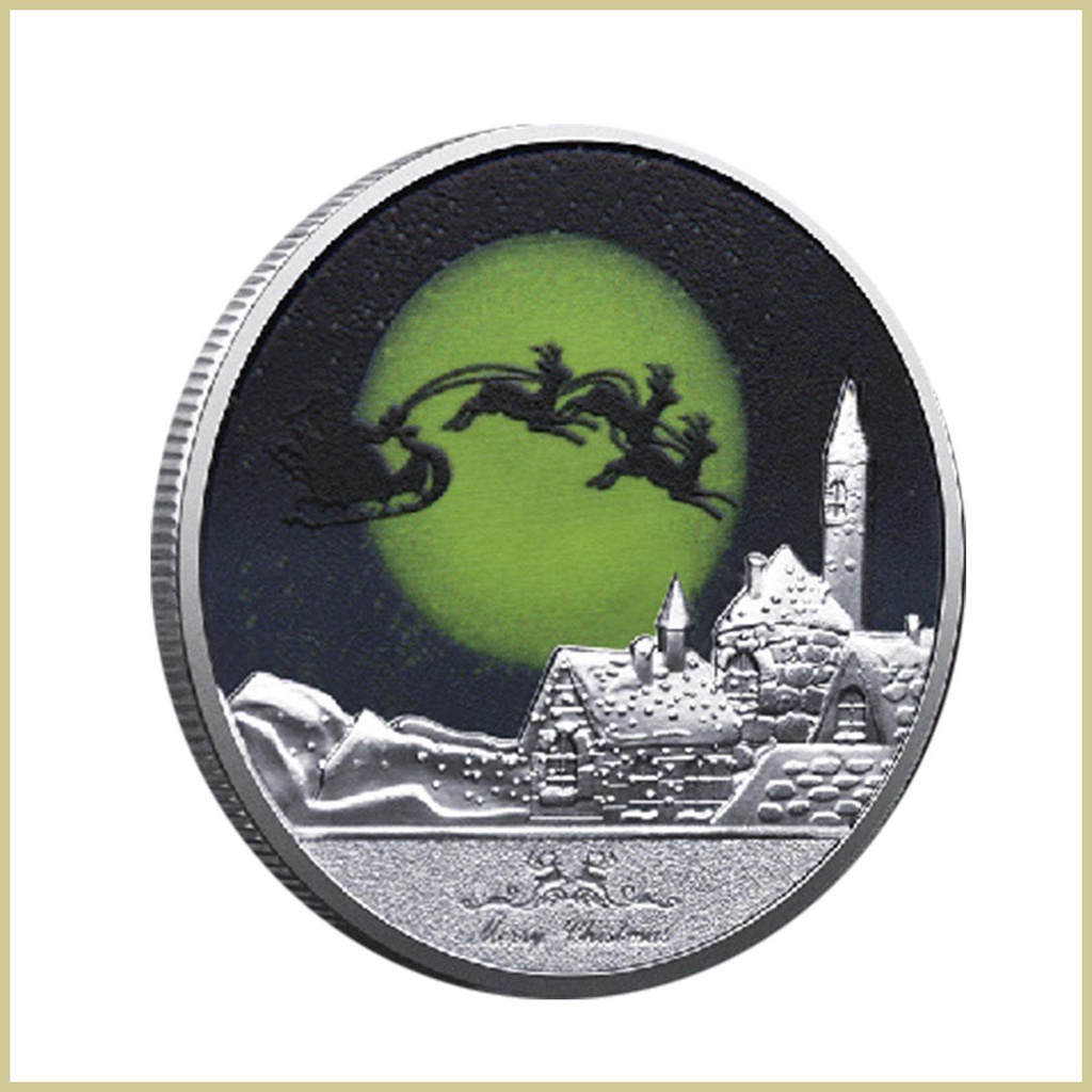 Christmas Commemorative Coin Engraving Coin Iron Rare Coins for Collectors  Silver Coins Commemorative Gift Metal sha1sg