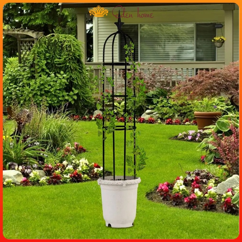 Flower Tower Support Rack Frame Rose Vine Climbing Stand Assembled ...