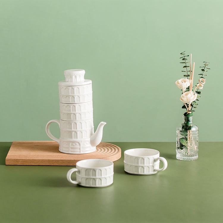 Leaning Tower of Pisa Creative Tea Set Combination English Afternoon