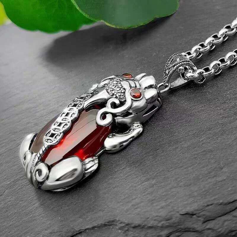 Mens on sale garnet pendant