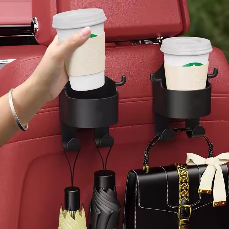 Car Hook Water Cup Holder Seat Back Headrest Hook Car Phone Holder for Bag Handbag