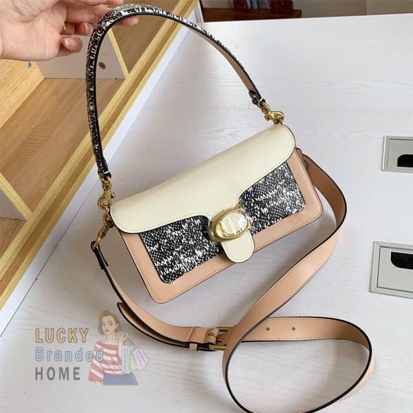 Tabby shoulder bag 26 in colorblock with hot sale snakeskin detail