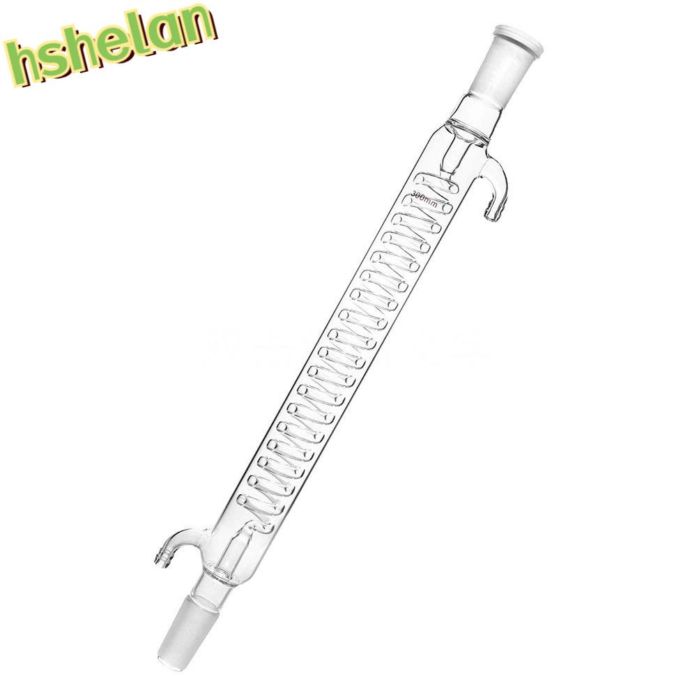 HSHELAA Coil Glass Condenser, Transparent with 24/40 Joint Glass Graham