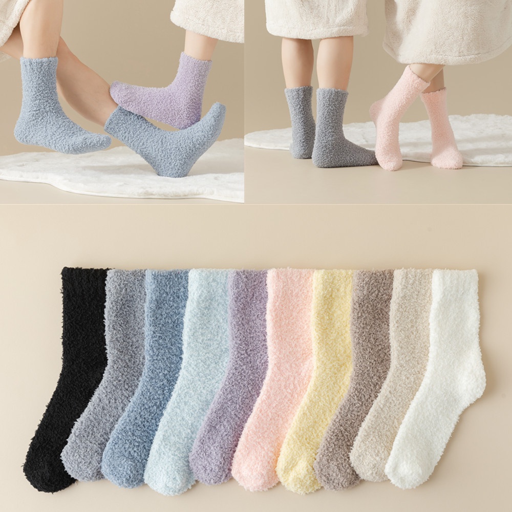 Womens Mens Pure Soft Fuzzy Cozy Fluffy Sleeping Socks Cute Thick ...