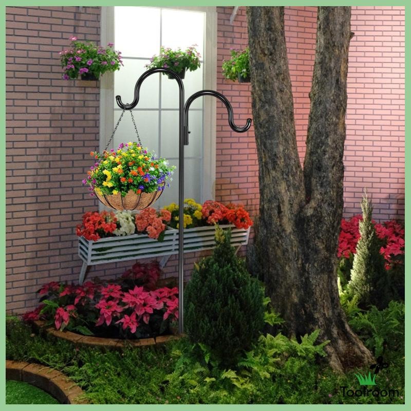[ Double Shepherds Hooks for Outdoor Metal Hanger Heavy Duty Outside ...