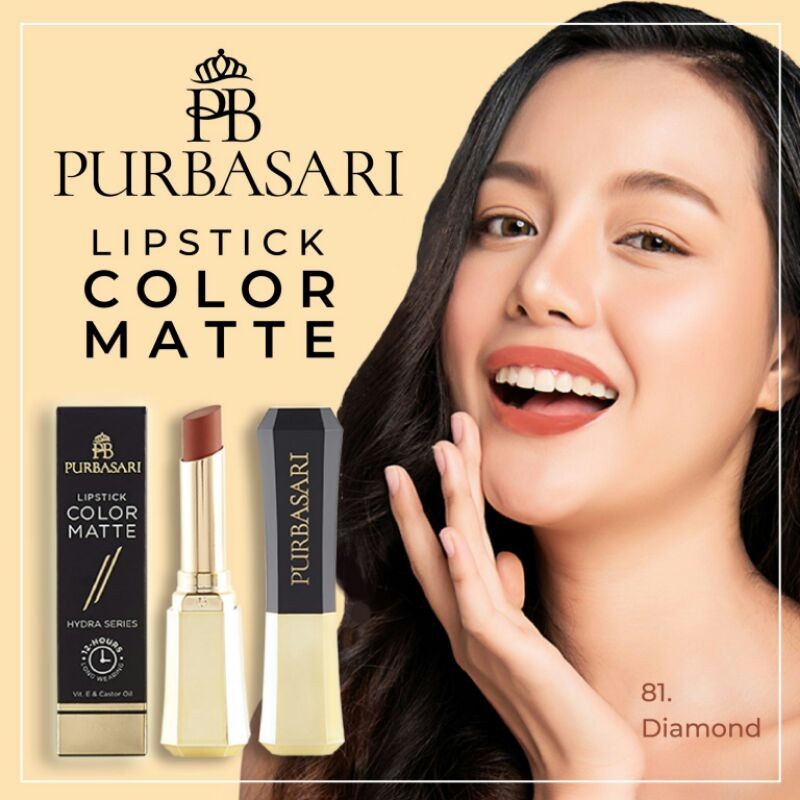 Purbasari Lipstick Color Matte / Merah Jingga Official - Gambar 2