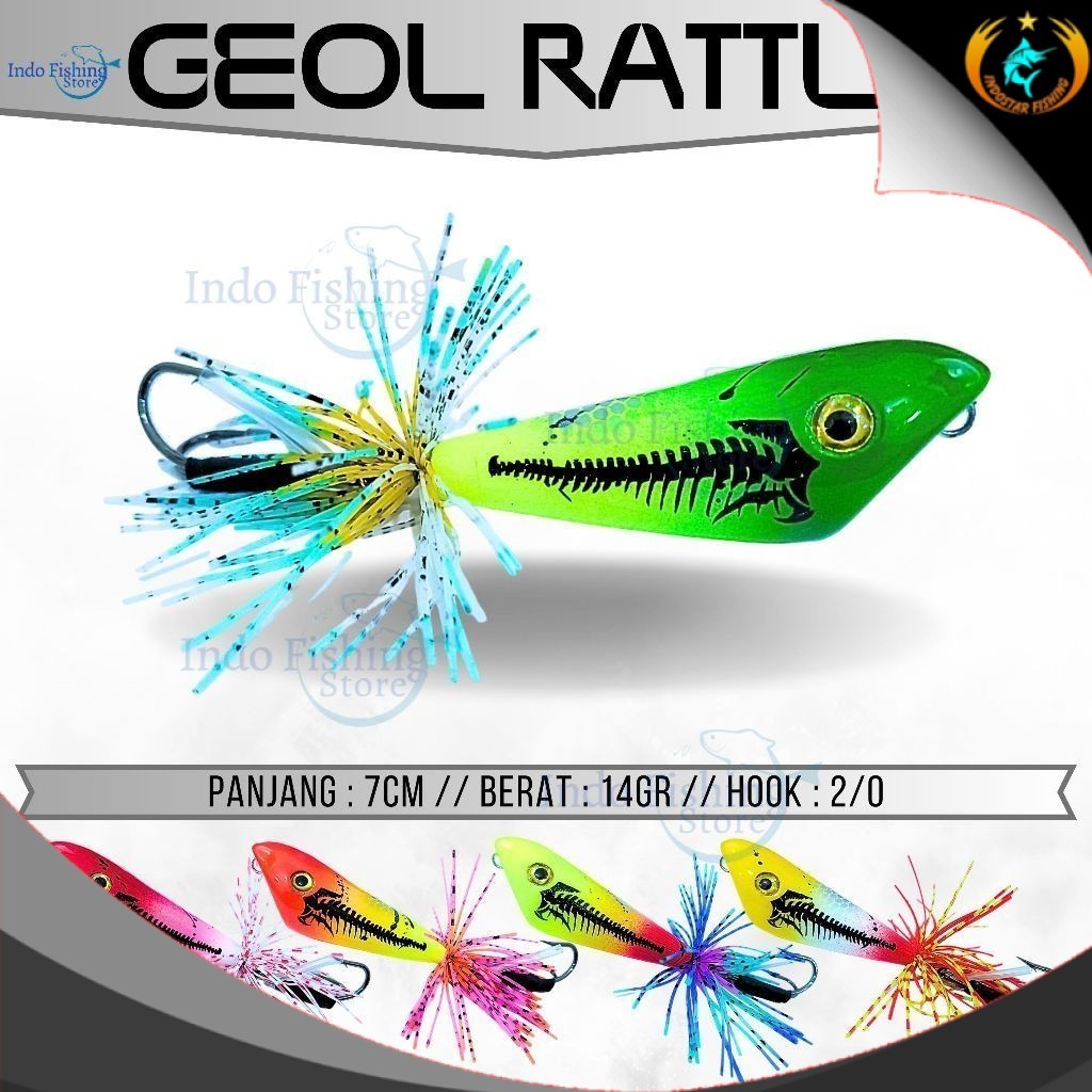 Geol Rattle Fishing Bait 7cm Jump Frog 14gram Casting Fishing Lure ...
