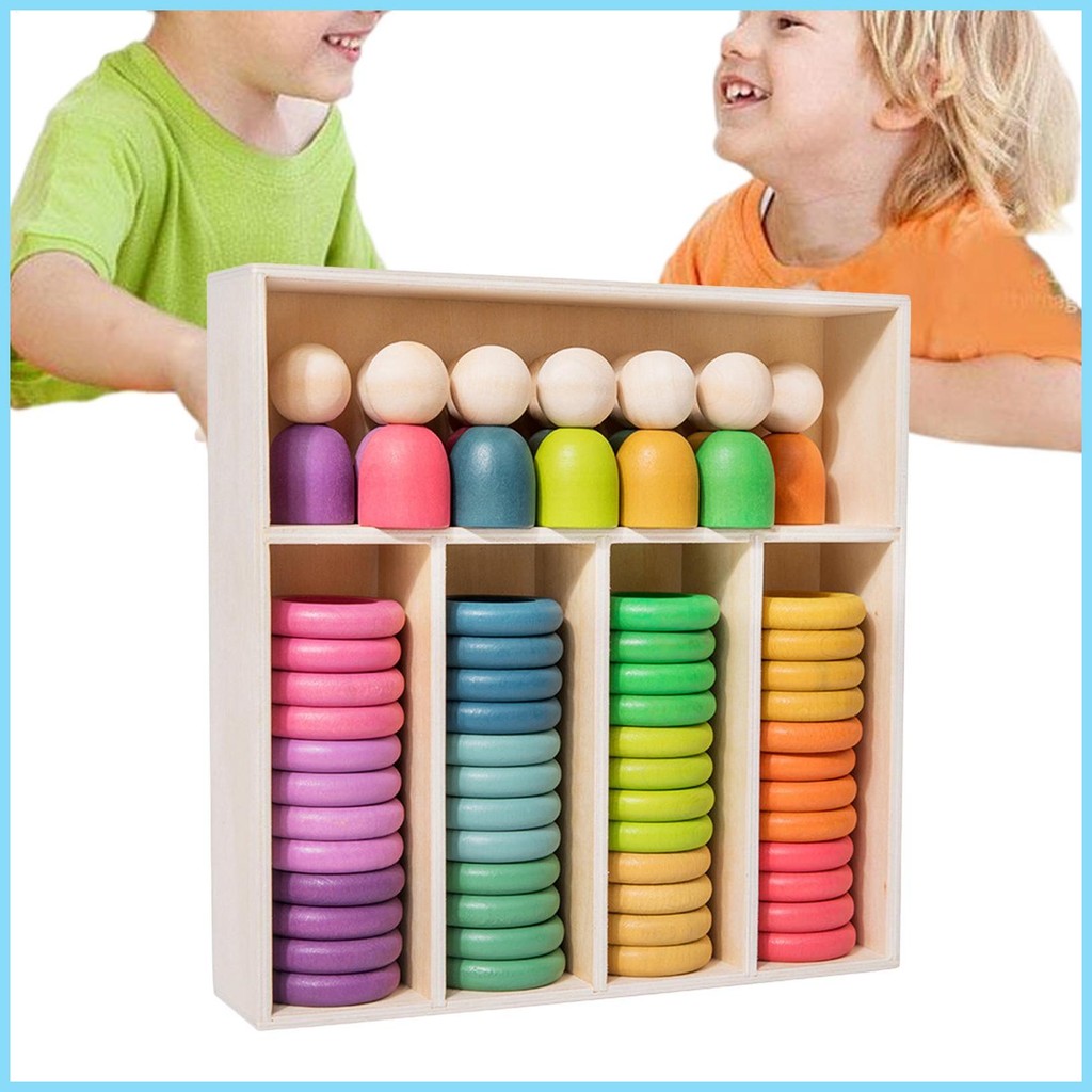 Sorting Toys Color Recognition Stacker Educational Figure Color Sensory ...