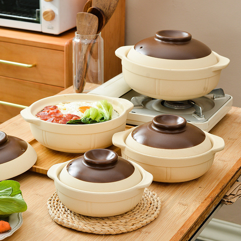 [in stock] Old-Fashioned Earthen Casserole Household Soup Stew Pot ...