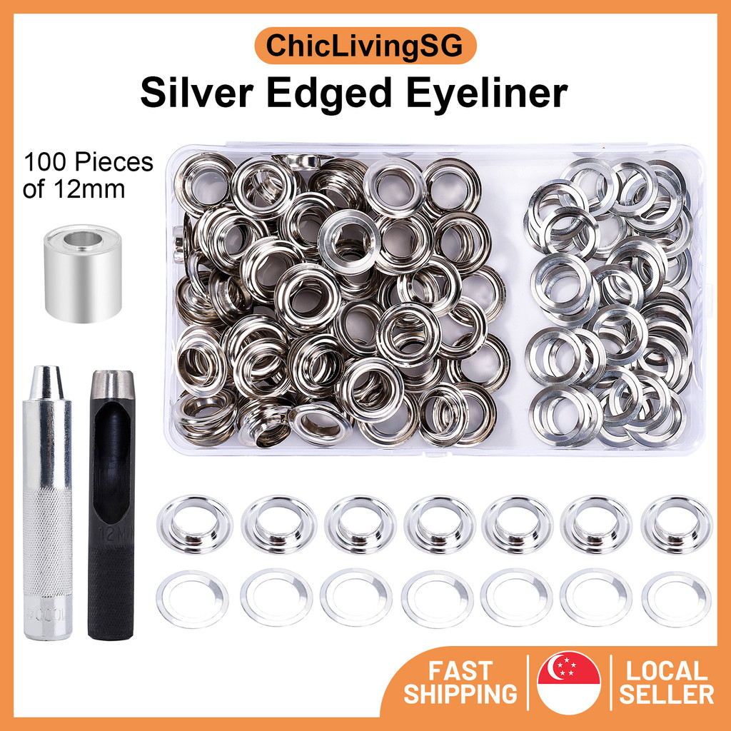 【SG Stock】Eyelets Kit Hole with Punch Tool - Metal Grommet Rivets for ...