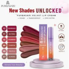 Purbasari Velvet Lip Cream / Merah Jingga Official - Gambar 2