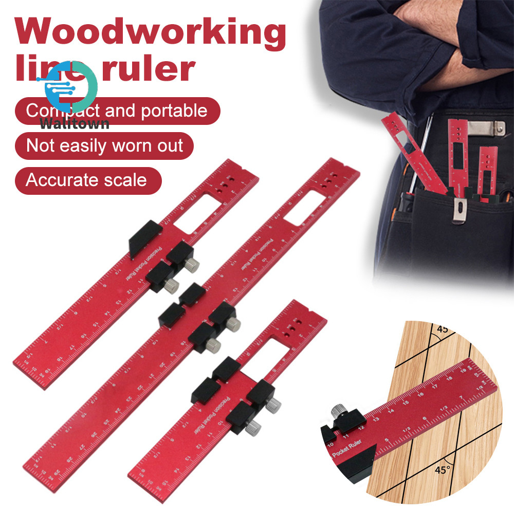 160/200/300MM Aluminum Alloy Positioning Ruler Woodworking Ruler ...