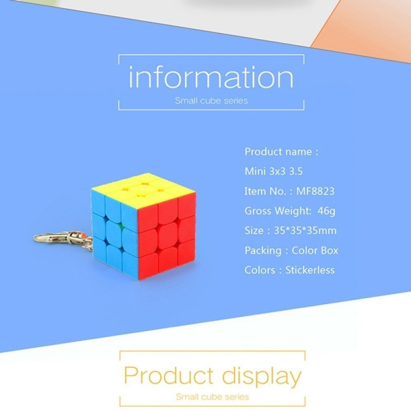 MoYu 3x3 Speed Cube KeyChain Mofangjiaoshi Mini 3x3x3 Speed Cube 35mm ...