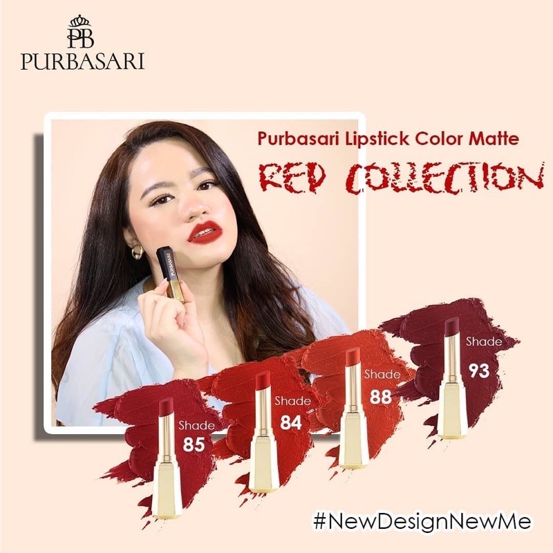 Purbasari Lipstick Color Matte / Merah Jingga Official - Gambar 4
