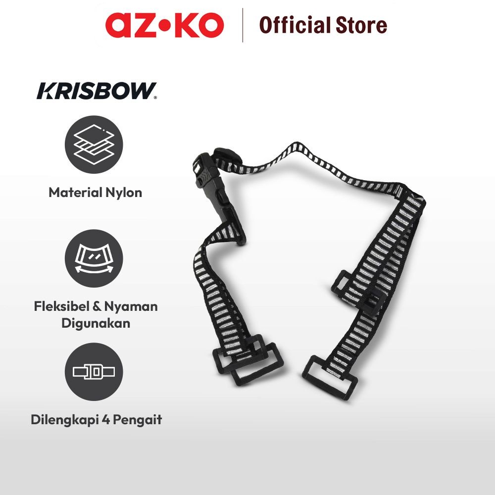 AZKO Krisbow Tali Helm Pengaman 4 Point Safety Helmet Strap Tali Pengaman Dengan Pengait Safety Tools - Gambar 3