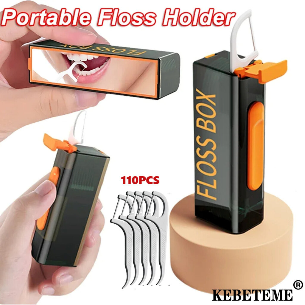 300PCS Automatic Dental Floss Storage Box Portable Mirror Bottom Floss ...