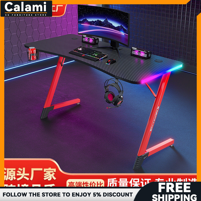 Computer gaming desk desktop home gaming desk combination RGB ambient ...