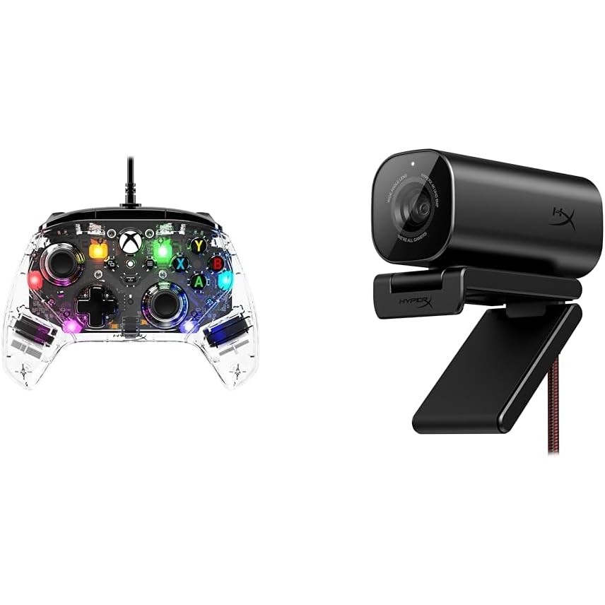 HyperX Clutch Gladiate RGB Controller + Vision S Webcam 4K Streamer ...