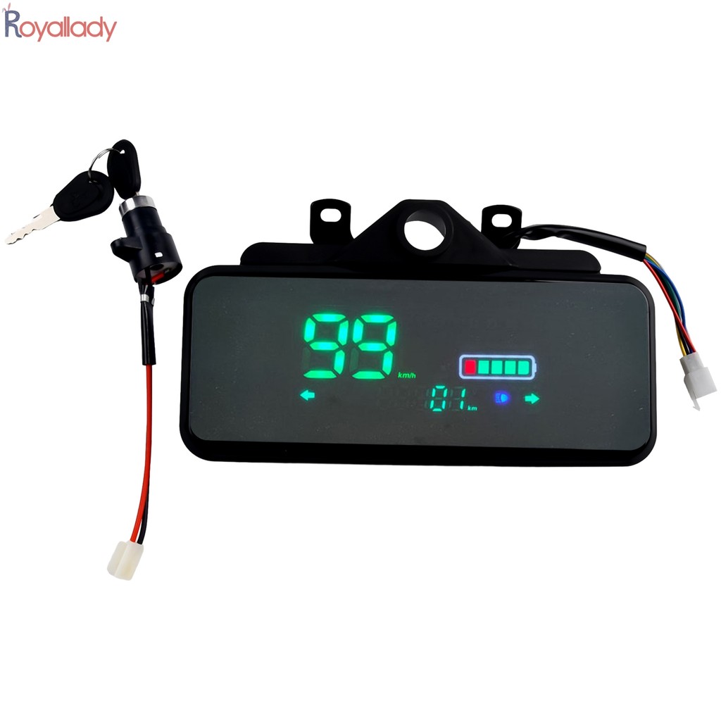 Produktbild von E-Bike LCD Display 48-72V Mit 6-Pin Anschluss – Tacho Für Elektroroller Und Dreiräder, Inklusive Windabweiser (Phasenlinien-Geschwindigkeit Bis 99 Km/h)