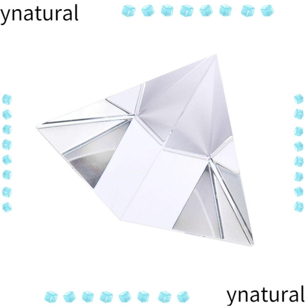 YNATURAL Ornament Glass Paperweight, Shiny Transparent Crystal Pyramid ...