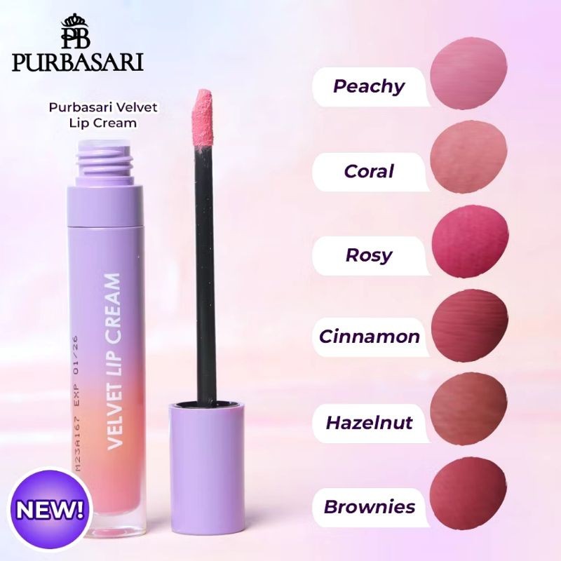 Purbasari Velvet Lip Cream / Merah Jingga Official - Gambar 3
