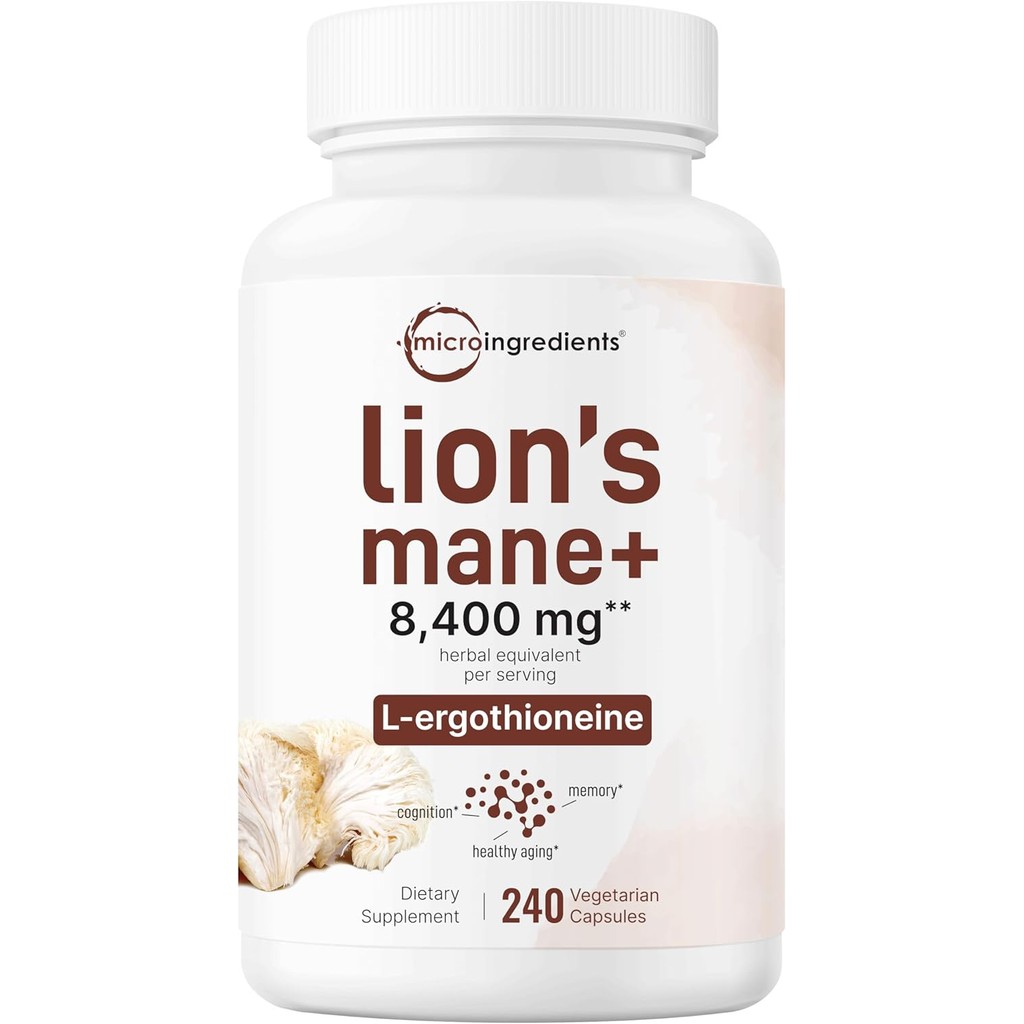 Micro Ingredients Lions Mane Supplement Capsule 8,400 Mg equivalents ...