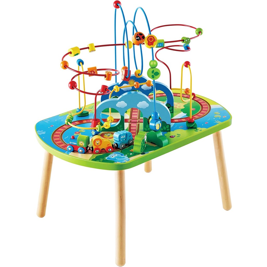 Hape Jungle Adventure Railway Table | Kids Bead Maze Puzzle Table with ...
