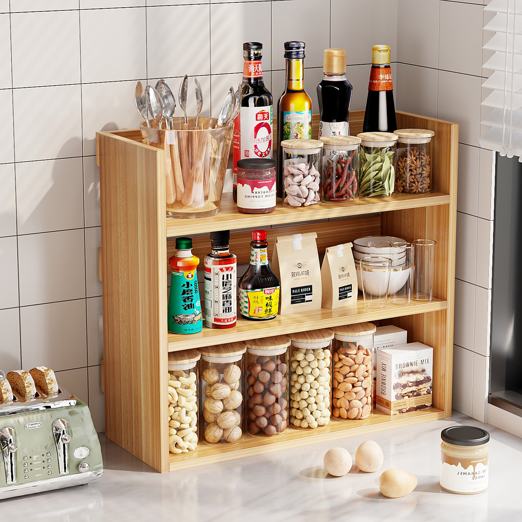 [in stock] Kitchen Spice Rack Household Multi-Layer Oil and Salt Soy ...