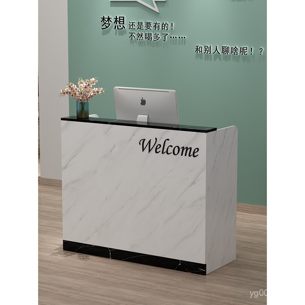 Small Clothing Store Marble Cashier Bar Counter Reception Desk Simple ...