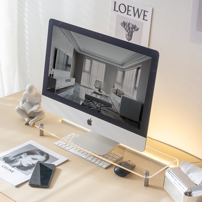 Acrylic Desktop Computer Monitor Elevated Rack Office Desk Surface ...