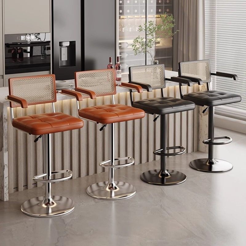 Rotating chair, high stool, antique style, home rattan chair, bar ...