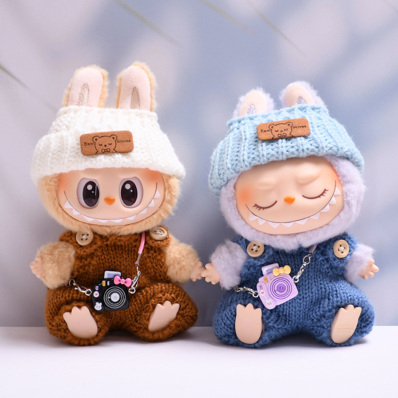 17cm labubu Clothes/Overalls+Hat+Camera Suitable for 17cm labubu ...