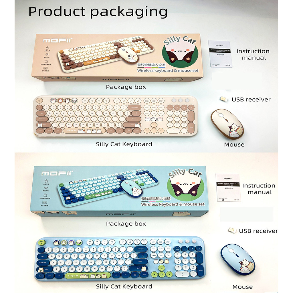 Jomaa&Mofi Ergonomic Plug and Play 2.4G Wireless Keyboard Mouse Combo ...