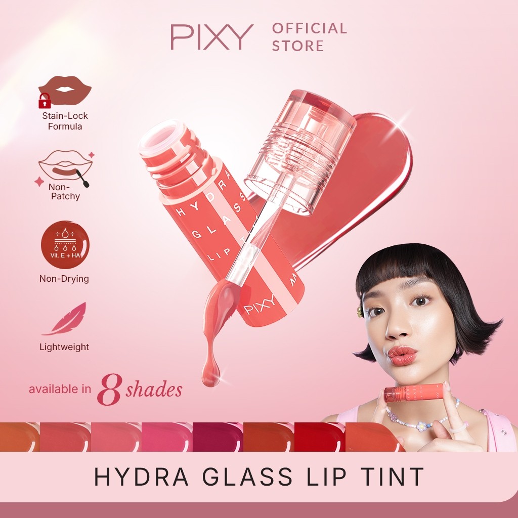 Pixy Hydra Glass Lip Tint 2.5ml / Merah Jingga Official - Gambar 2