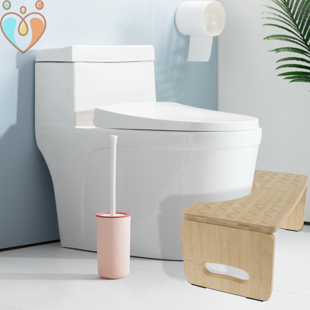 Toilet Footstool Bamboo Toilet Squat Stool Foldable Poop Stool Nonslip ...