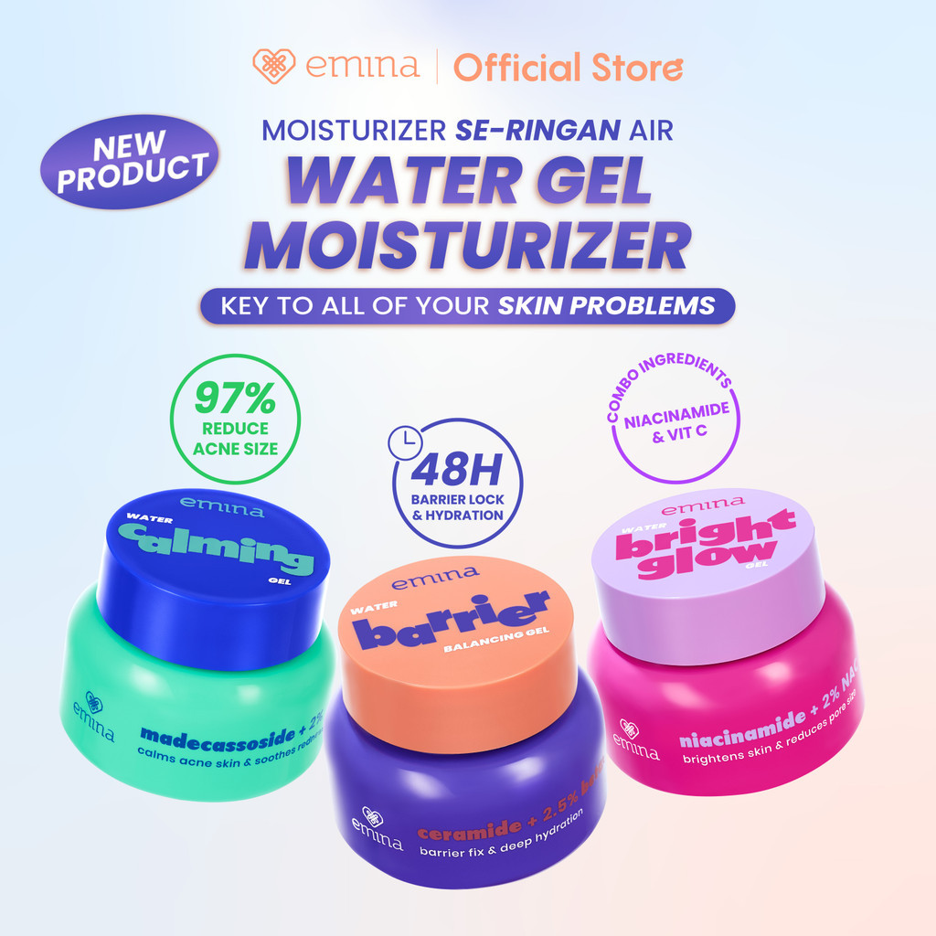 EMINA MOISTURIZER GEL PENCERAH ANTI KUSAM Emina Moist Gel (Bright Glow/PDRN/TXA) / Skincare Pelembap Pencerah Kulit Kusam Anti Bekas Jerawat PIE PIH Plumpy Glowing / Merah Jingga Official - Gambar 2