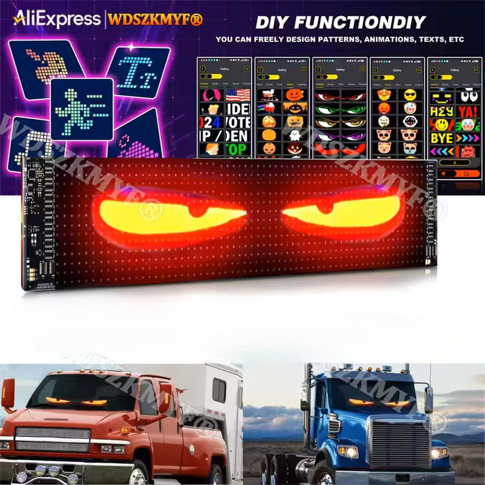 Dynamic Devil's Eye Truck Windshield Scrolling Advertising LED Car Sign ...