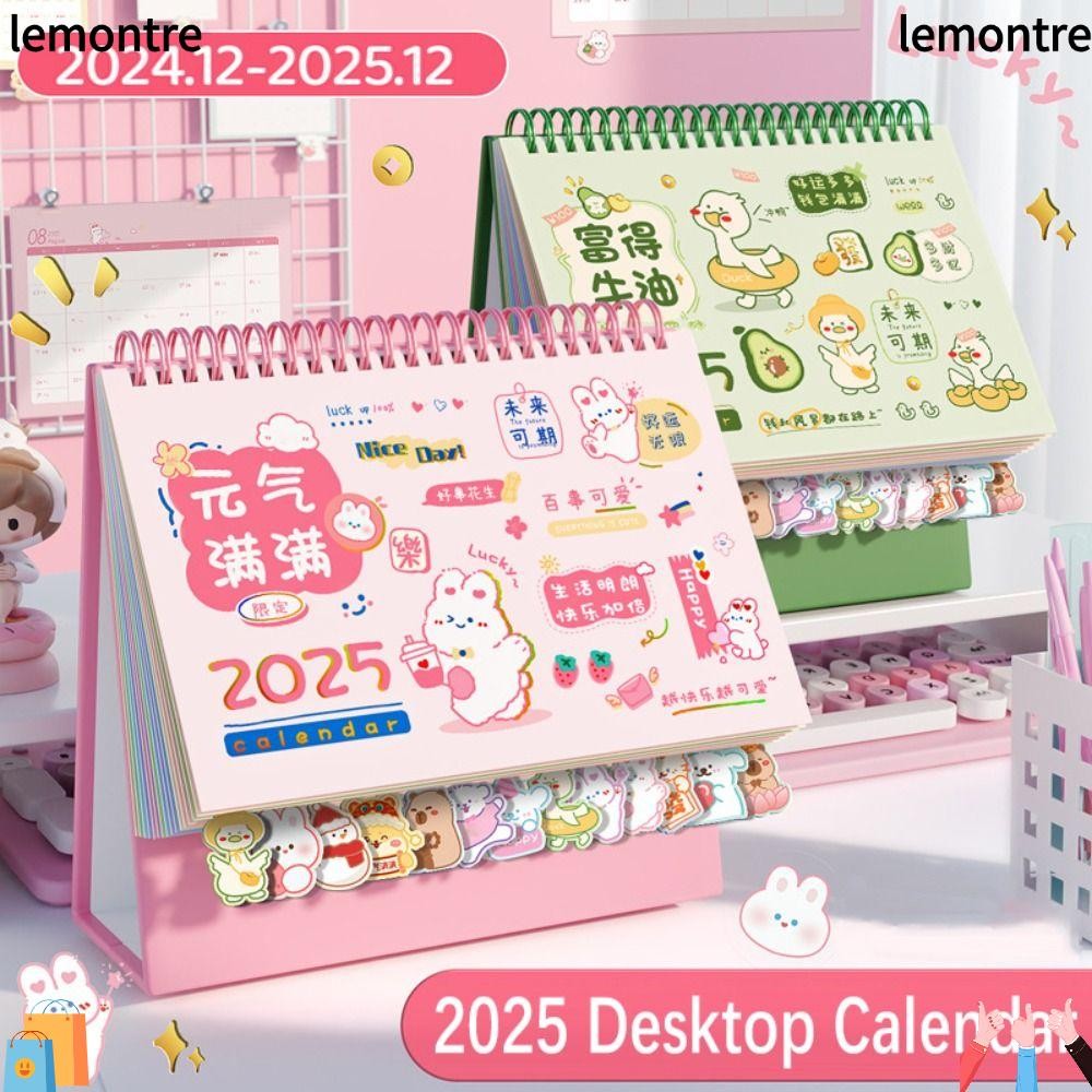 LEMONTRE 2025 Desktop Calendar, 2024.12~2025.12 Daily Notes Business ...