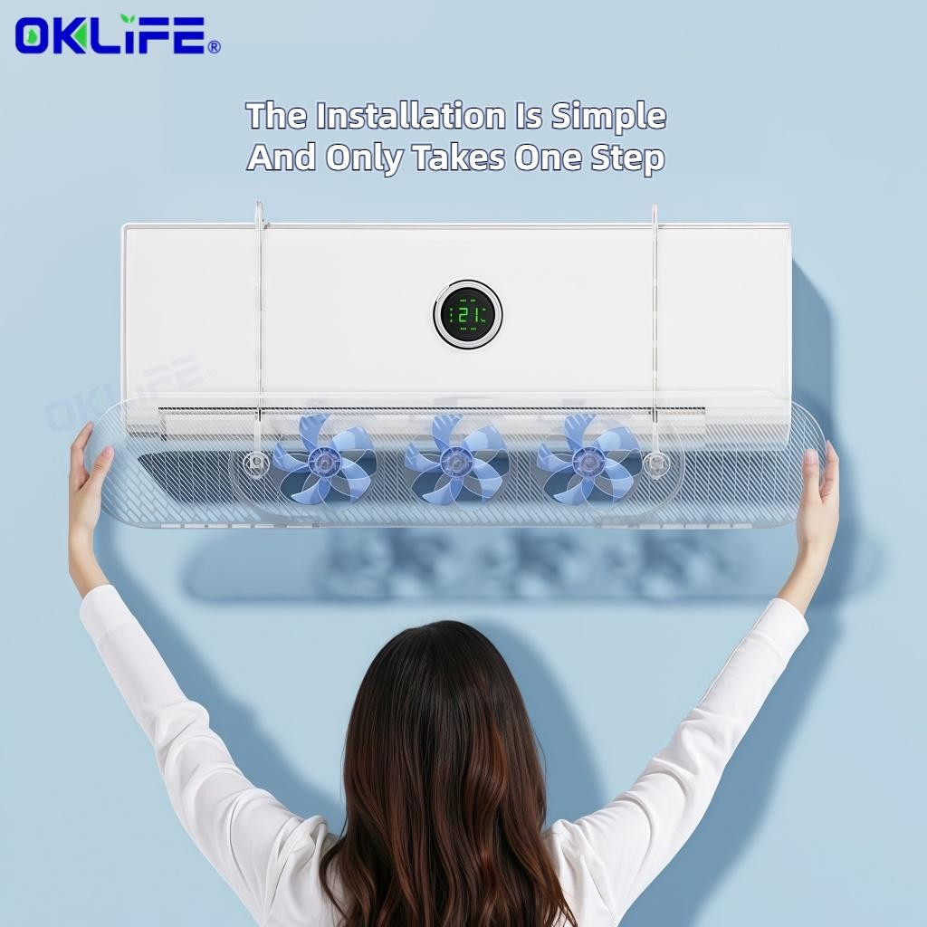 Three-Blade Air Conditioner Wind Deflector Shield view 7