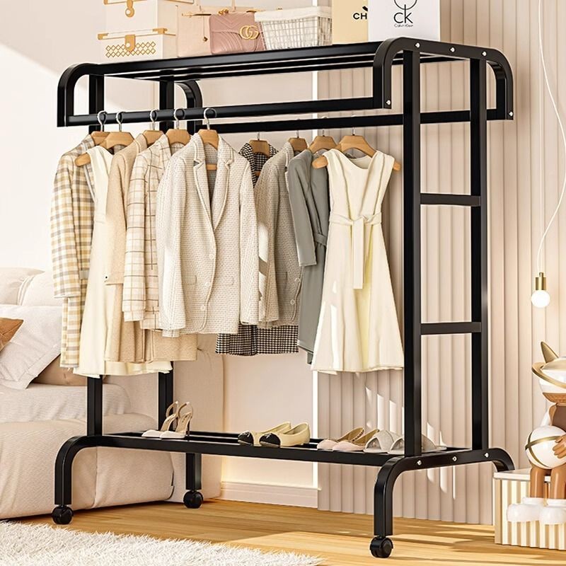 [48H Shipping] Coat Rack Household Bedroom Hanger Storage Rack Double ...
