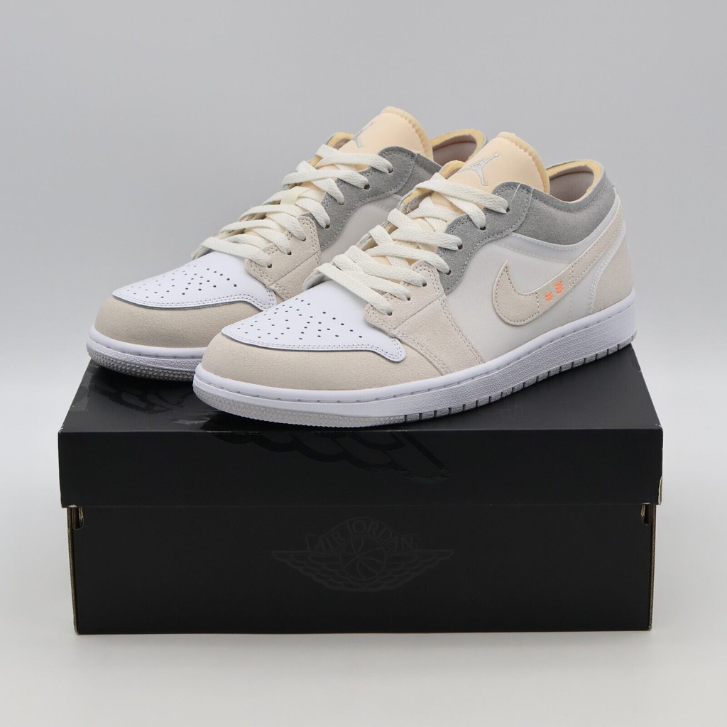 New DN1635-100 Nike Air Jordan 1 Low Inside Out White Grey Neutral Gray ...